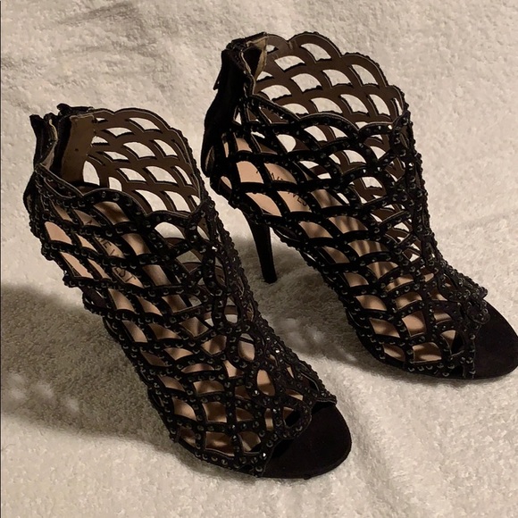 Nine West Shoes - Black suede sparkling bootie Nine West